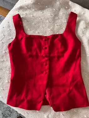 Commense Red Sleeveless Vest Top with Tag